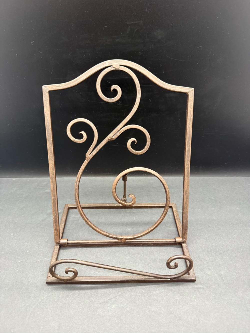 Vintage Ornate Wrought Iron Collapsible Book Stand Cookbook